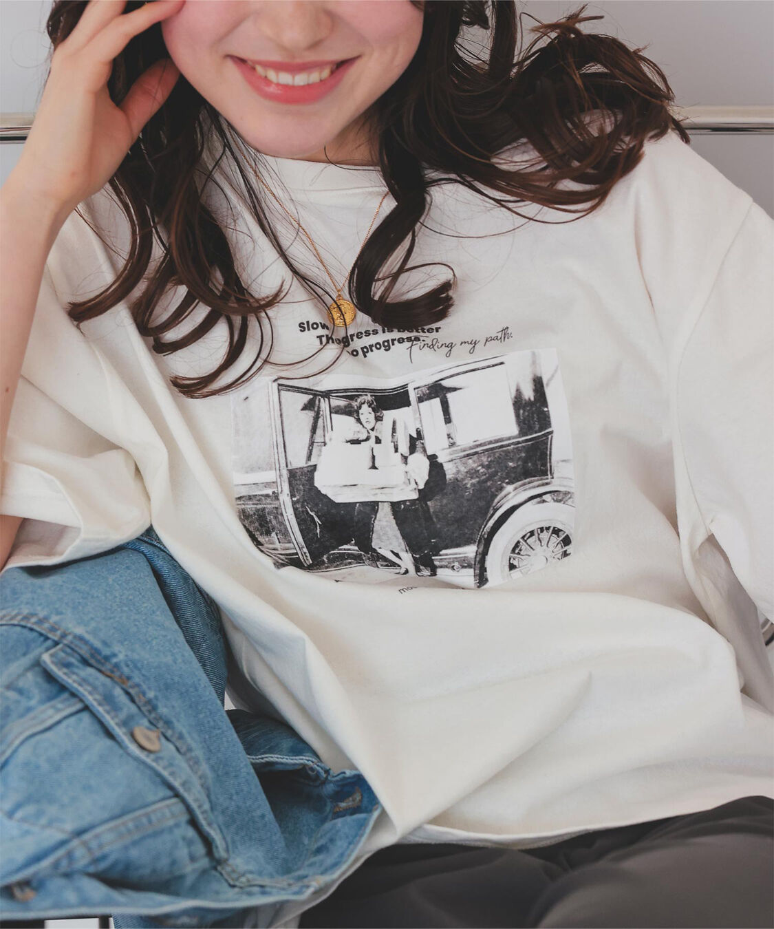 titivate「オーバーサイズピグメントフォトプリントTシャツ」|Tシャツ・カットソー|