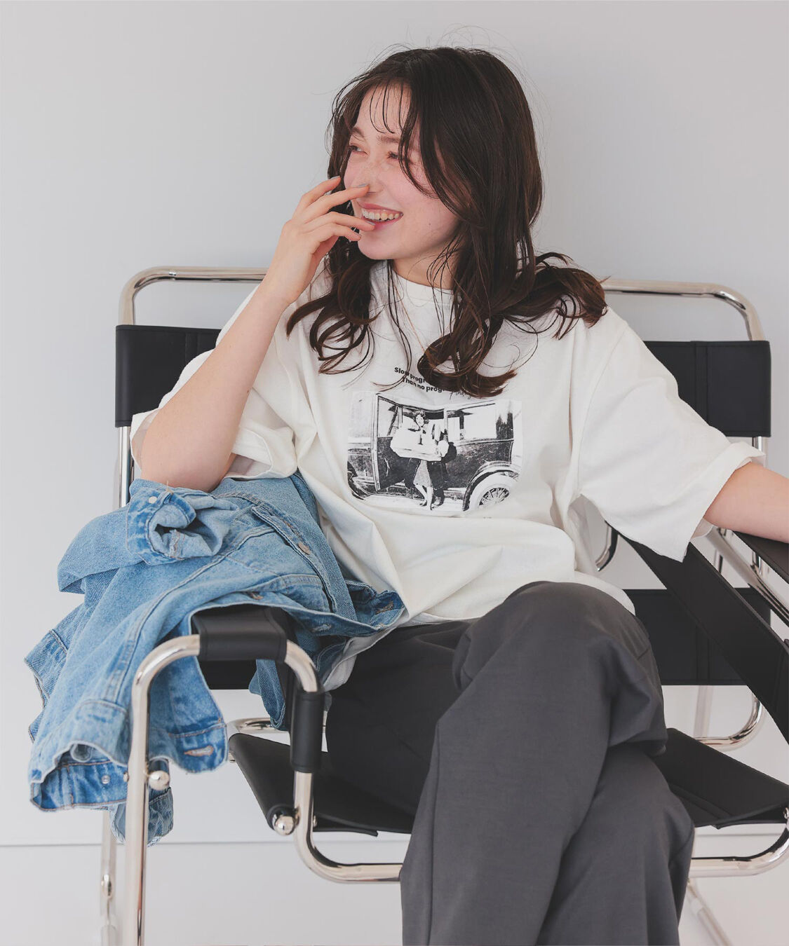 titivate「オーバーサイズピグメントフォトプリントTシャツ」|Tシャツ・カットソー|