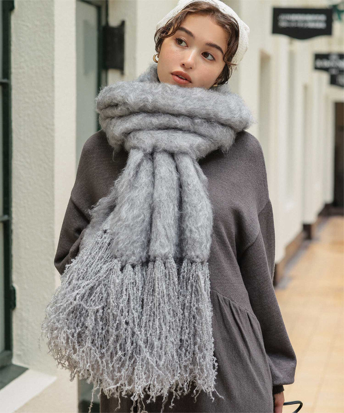 titivate「モヘアタッチボリュームマフラー」|マフラー|