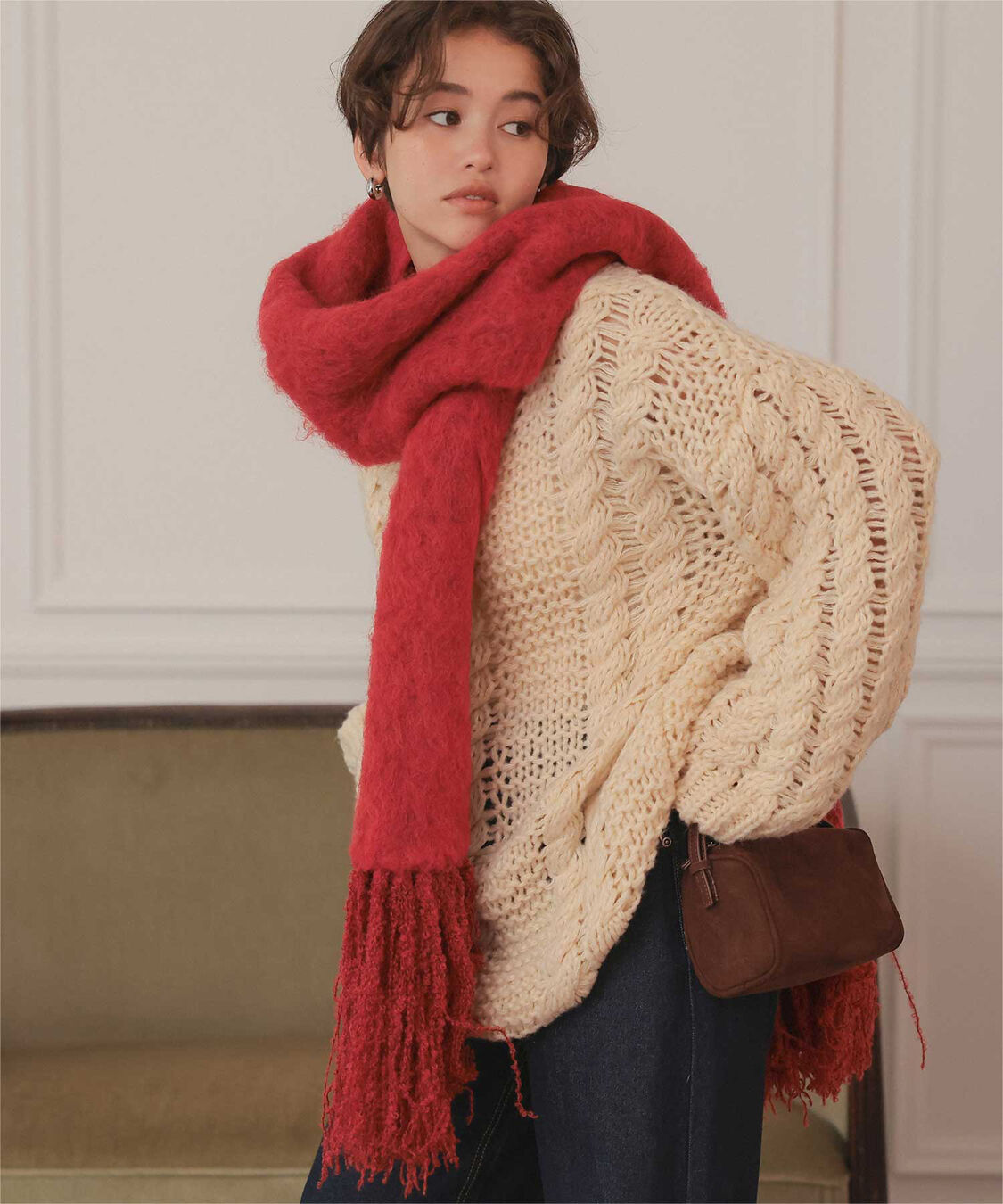 titivate「モヘアタッチボリュームマフラー」|マフラー|