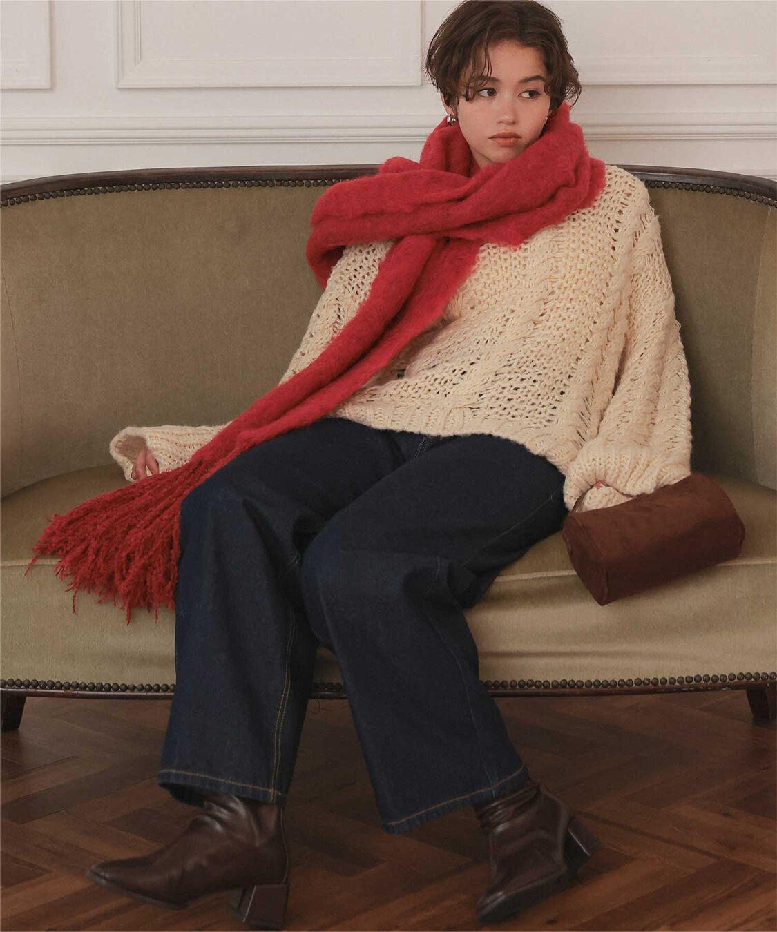 titivate「モヘアタッチボリュームマフラー」|マフラー|