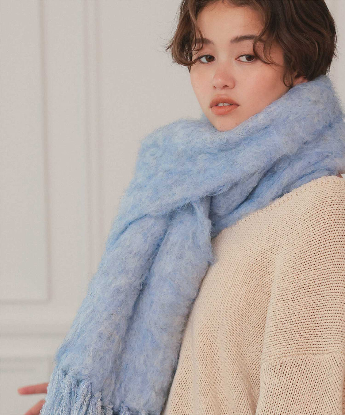 titivate「モヘアタッチボリュームマフラー」|マフラー|