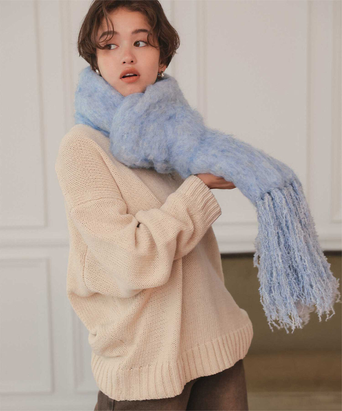 titivate「モヘアタッチボリュームマフラー」|マフラー|