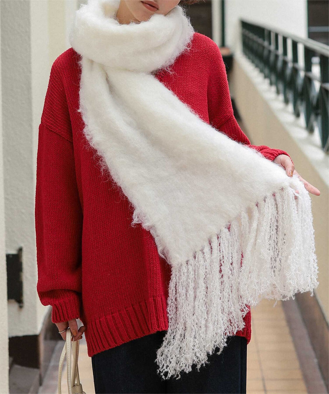 titivate「モヘアタッチボリュームマフラー」|マフラー|オフホワイト