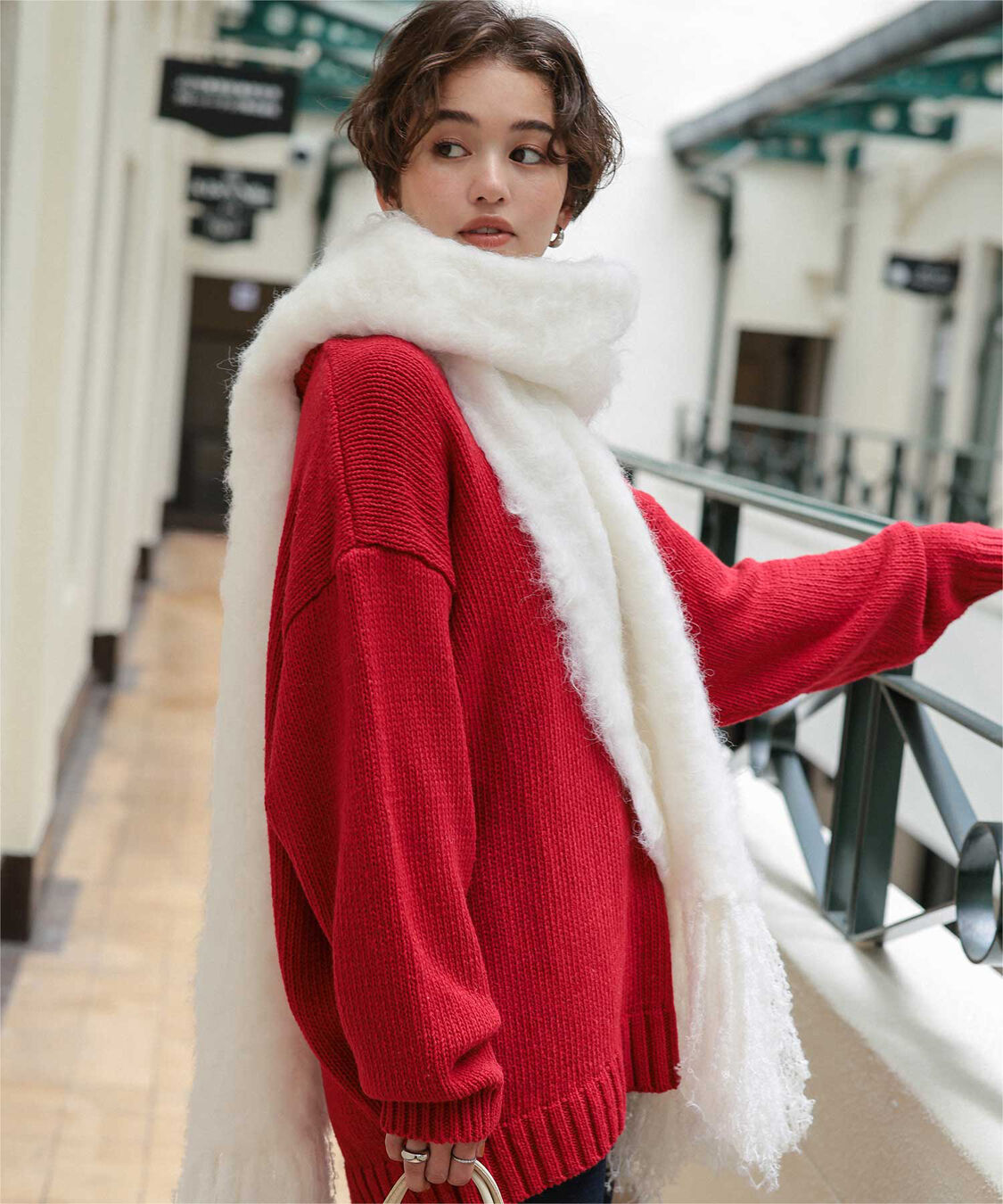 titivate「モヘアタッチボリュームマフラー」|マフラー|