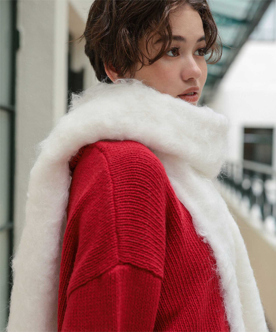 titivate「モヘアタッチボリュームマフラー」|マフラー|