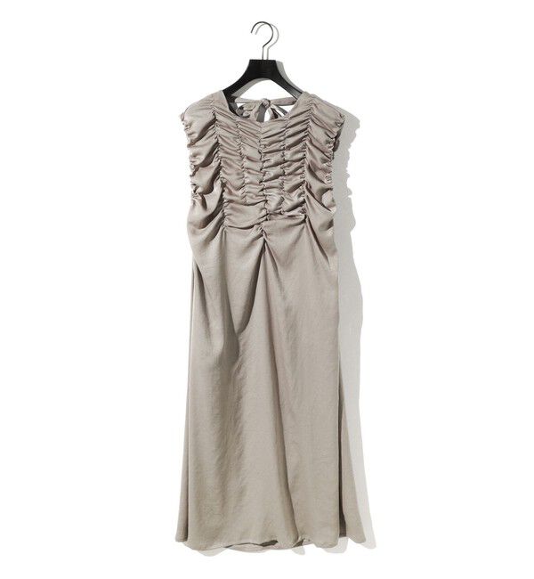 MIDIUMISOLID「MIDIUMISOLID for Ladies ランダムシャーリングワンピース」|ワンピース|グレージュ