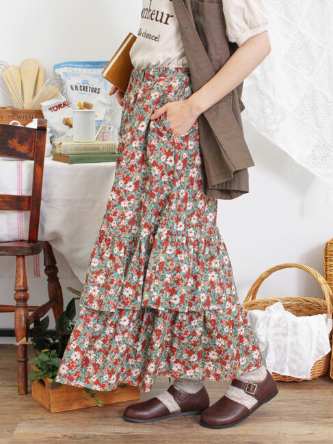 Samansa Mos2「柄アソート裾重ねスカート」|スカート|