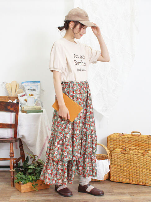 Samansa Mos2「柄アソート裾重ねスカート」|スカート|