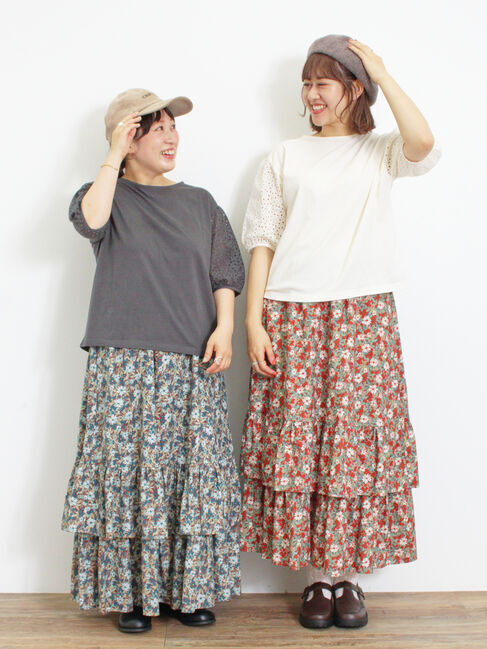 Samansa Mos2「柄アソート裾重ねスカート」|スカート|
