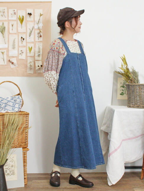 Samansa Mos2「【Sサイズ WEB限定】デニムジップジャンスカ」|ワンピース|ブルー