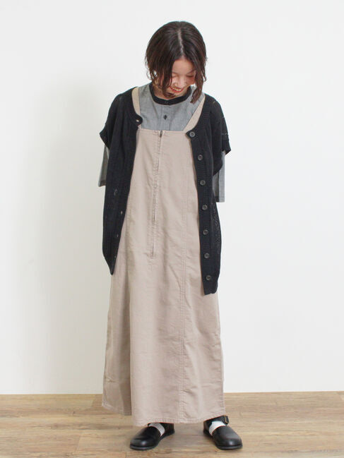 Samansa Mos2「【Sサイズ WEB限定】デニムジップジャンスカ」|ワンピース|ベージュ