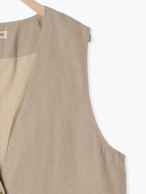 Samansa Mos2「綿麻ミドル丈ベスト」|ダウンベスト・ベスト|