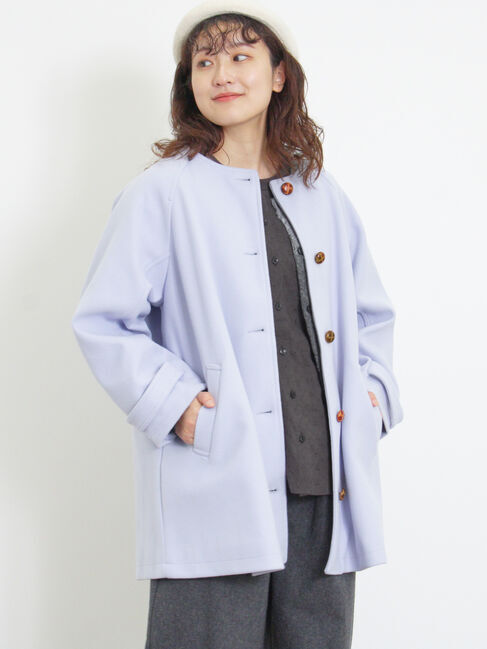 Samansa Mos2「ウーリーライクミドル丈クルーネックコート」|その他|