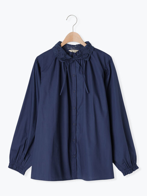 Samansa Mos2「オーバーレース襟ブラウス」|シャツ・ブラウス|