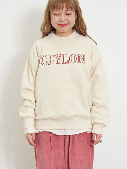 Samansa Mos2「裏ボアロゴプリントスウェット」|Tシャツ・カットソー|