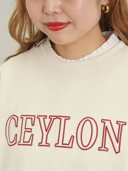 Samansa Mos2「裏ボアロゴプリントスウェット」|Tシャツ・カットソー|