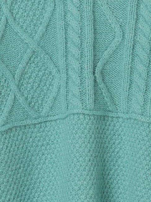 Samansa Mos2「パッチワークケーブル前後2WAYニット」|カーディガン|