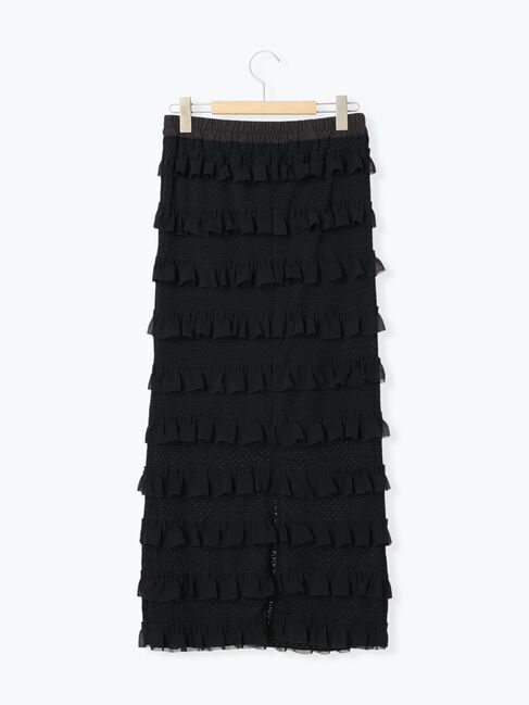 Samansa Mos2「オーバーレースフリルナロースカート」|スカート|