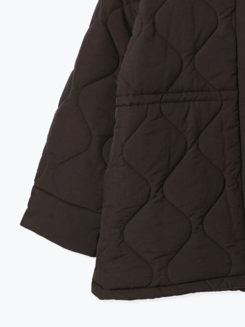 Samansa Mos2「バラクラバ付ウエストドロストキルトコート」|その他|