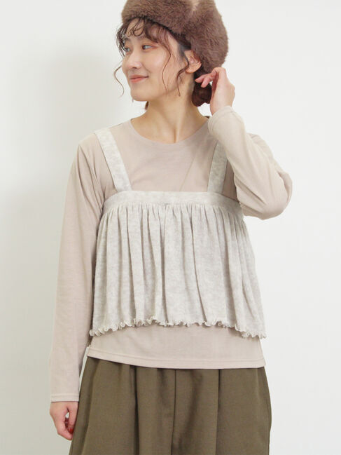 Samansa Mos2「2WAYニットビスチェセットトップス」|Tシャツ・カットソー|ベージュ