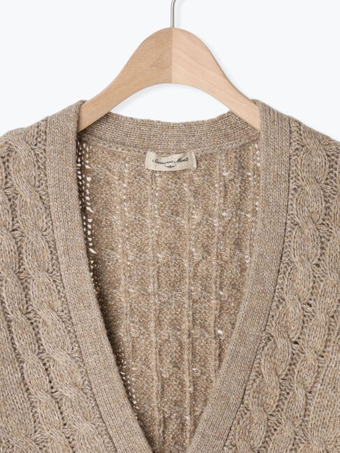 Samansa Mos2「◎ブランケットステッチケーブル編みショートベスト」|ダウンベスト・ベスト|