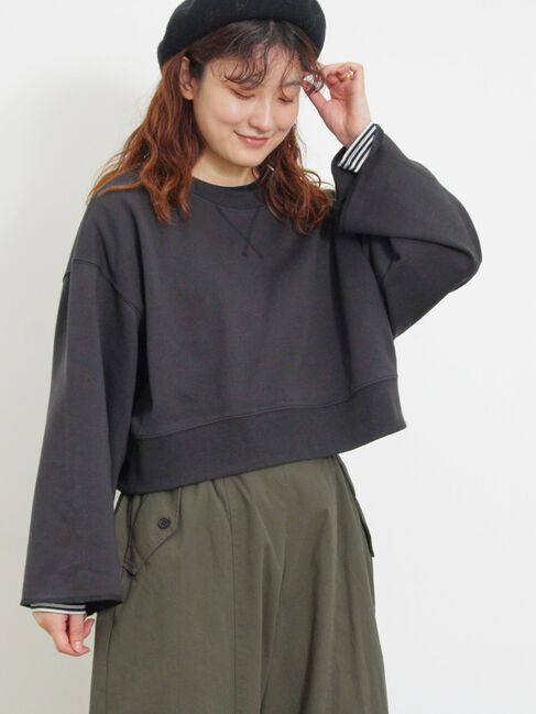 Samansa Mos2「◎ショート丈スウェット」|Tシャツ・カットソー|