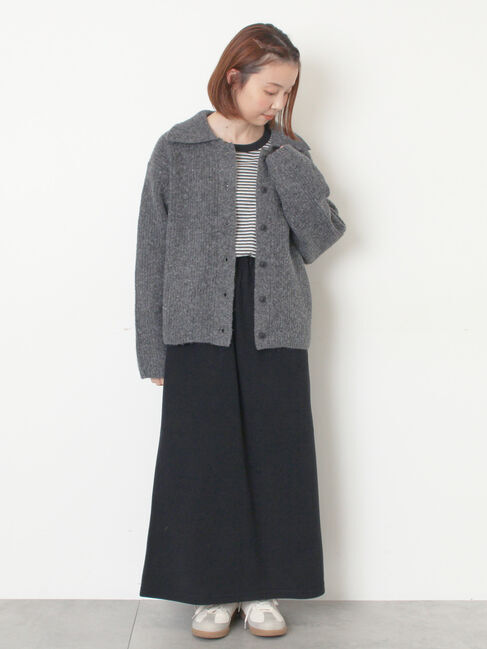 Samansa Mos2「襟付ニットカーディガン」|カーディガン|