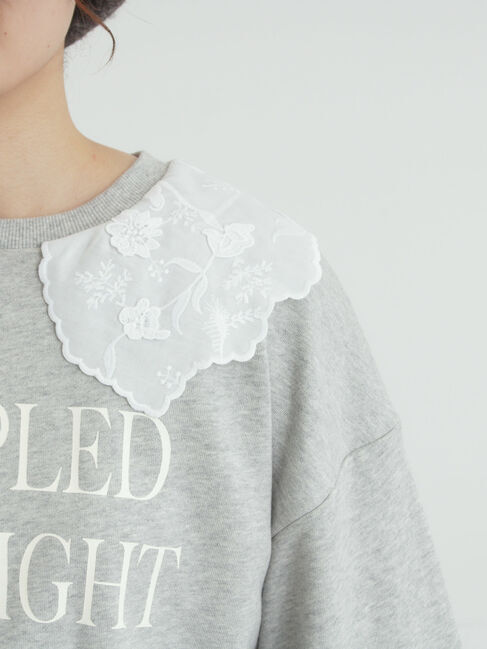 Samansa Mos2「裏毛3Dレース襟付きスウェット」|Tシャツ・カットソー|