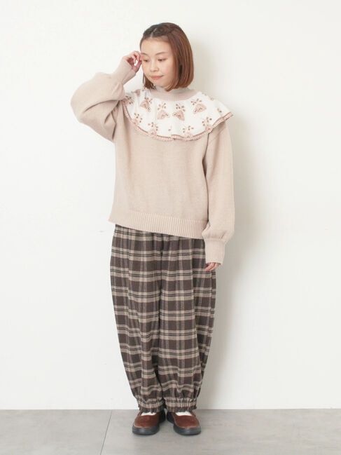 Samansa Mos2「レース貼り前後2WAYニット」|カーディガン|