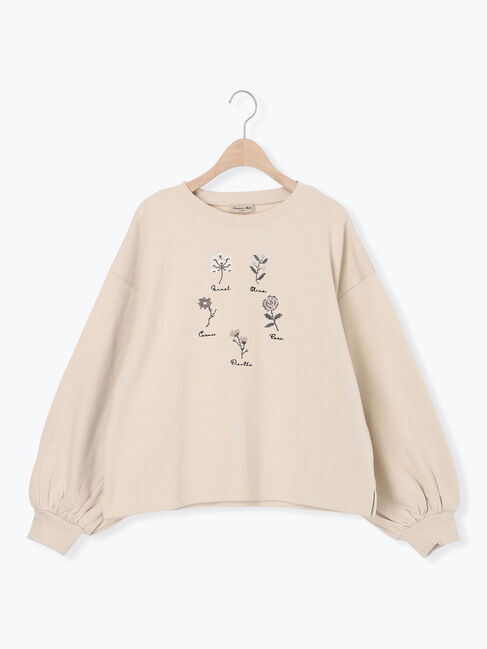 Samansa Mos2「クロスステッチフラワー刺繍スウェット」|Tシャツ・カットソー|