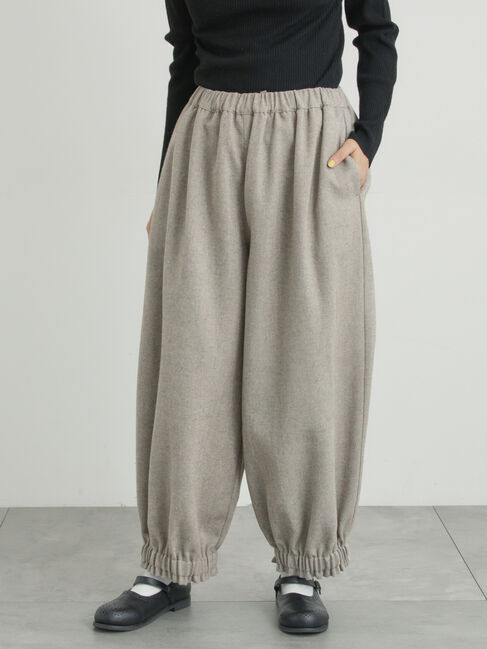 Samansa Mos2「【帯電防止裏地】ヘリンボーンバルーンパンツ《M/Lサイズ》」|その他|ベージュ