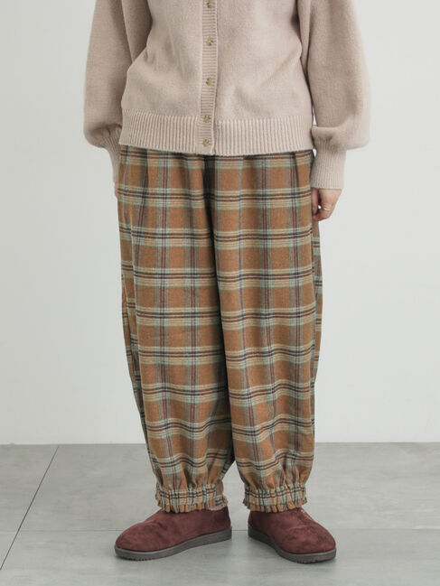 Samansa Mos2「【帯電防止裏地】ヘリンボーンバルーンパンツ《M/Lサイズ》」|その他|キャメル