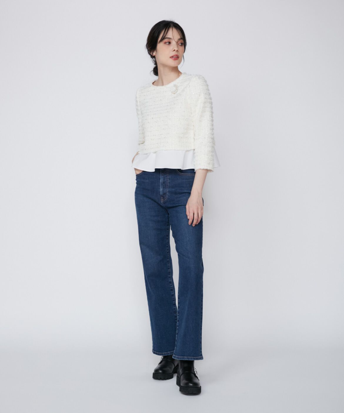 Maglie le cassetto「《M Maglie le cassetto》ラメスパンコールツイードブラウス」|シャツ・ブラウス|