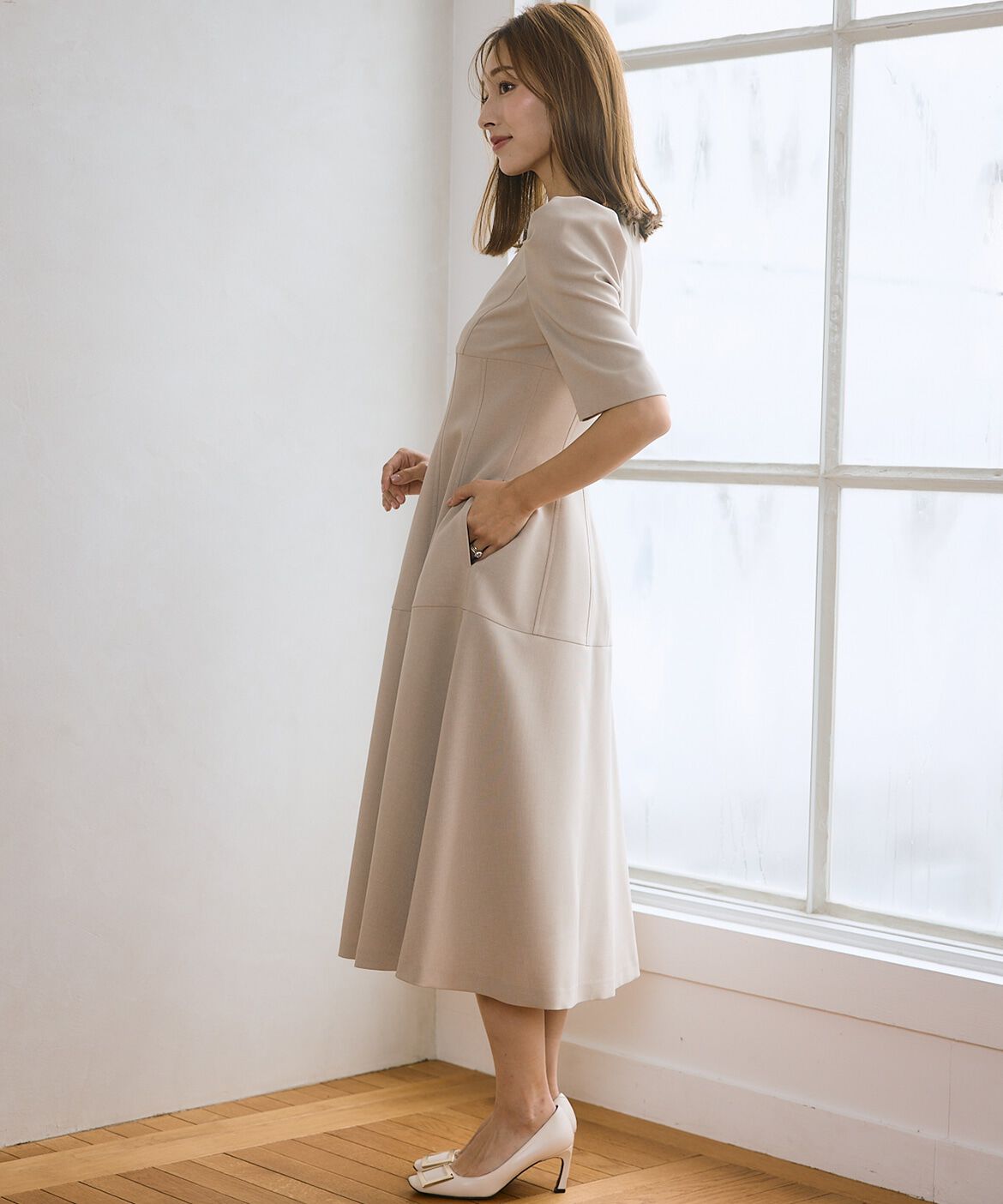 Maglie le cassetto「《M Maglie le cassetto&times;吉田理紗》クチュールシルエットワンピース」|ワンピース|