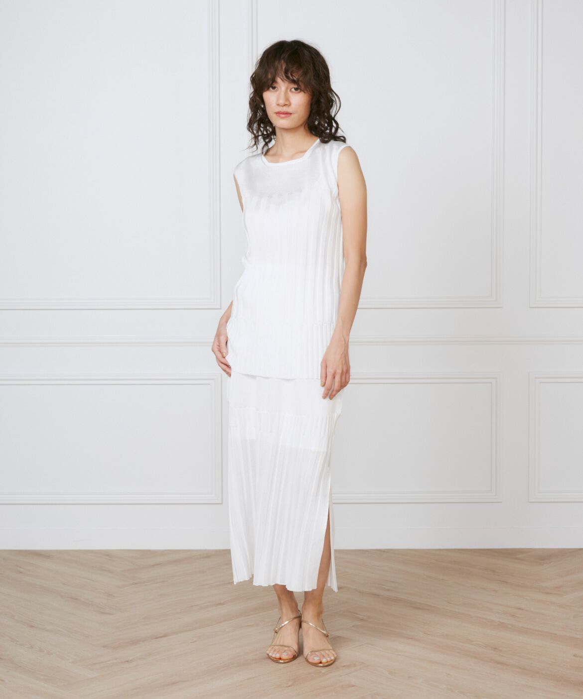 INED「シャイニーヤーンスカート《la veille by SUPERIOR CLOSET》」|タイト|