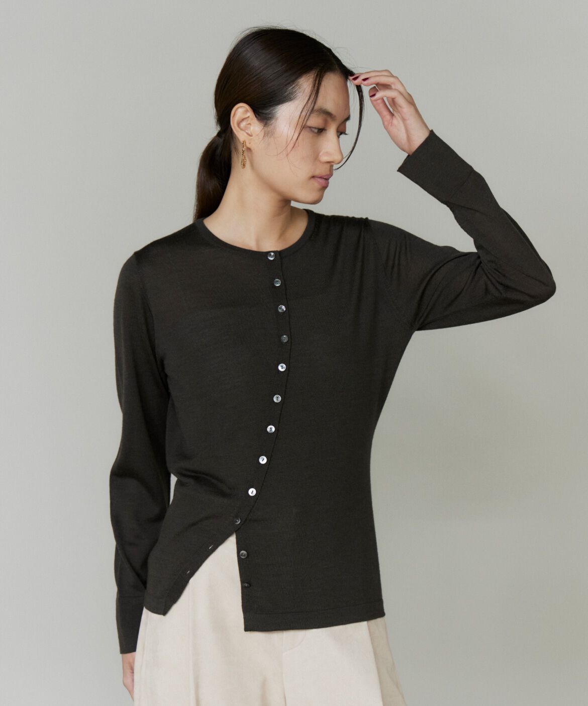 la veille by SUPERIOR CLOSET「アシンメトリーカーディガン」|カーディガン|