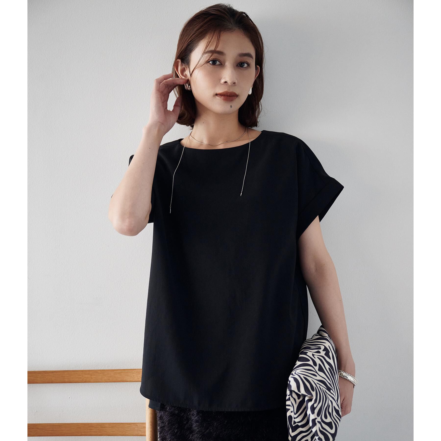 UNTITLED「【セットアップ可/はっ水/通勤】リラククール 半袖ブラウス」|シャツ・ブラウス|