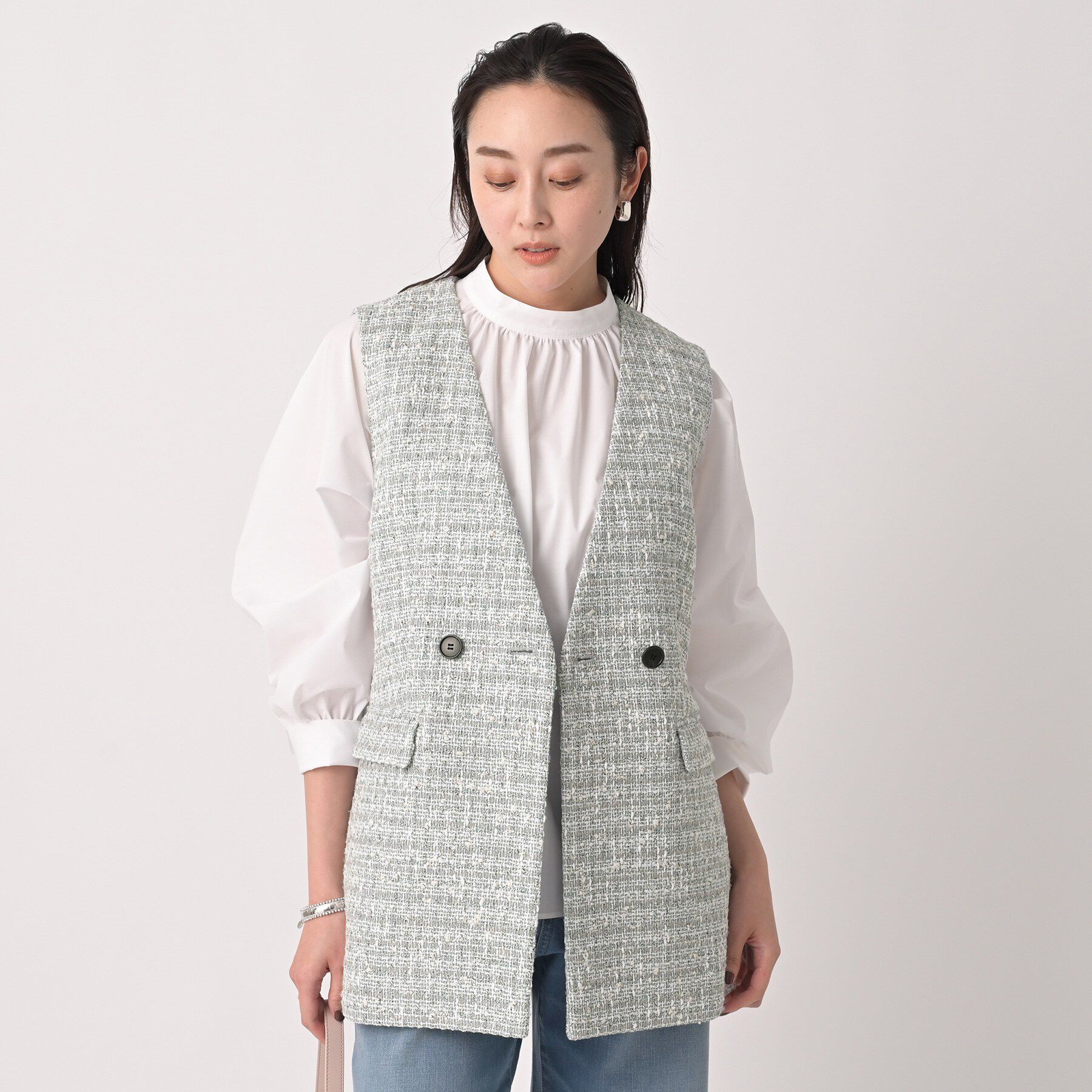 UNTITLED「ツイードカラーレスジレ」|ブルゾン・スタジャン|