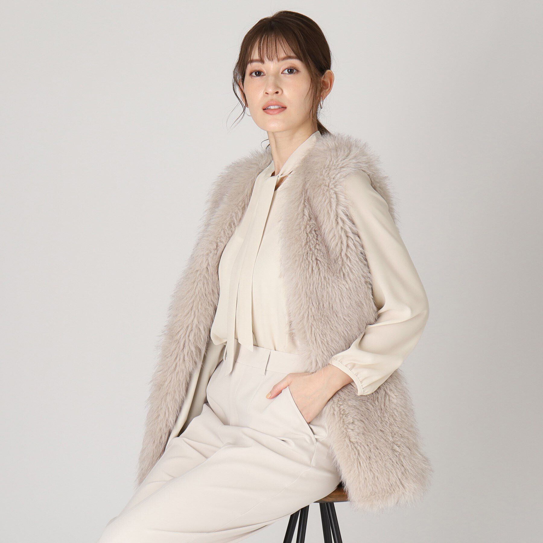 COUP DE CHANCE「【洗える／日本製】女性らしい細ボウタイブラウス」|シャツ・ブラウス|