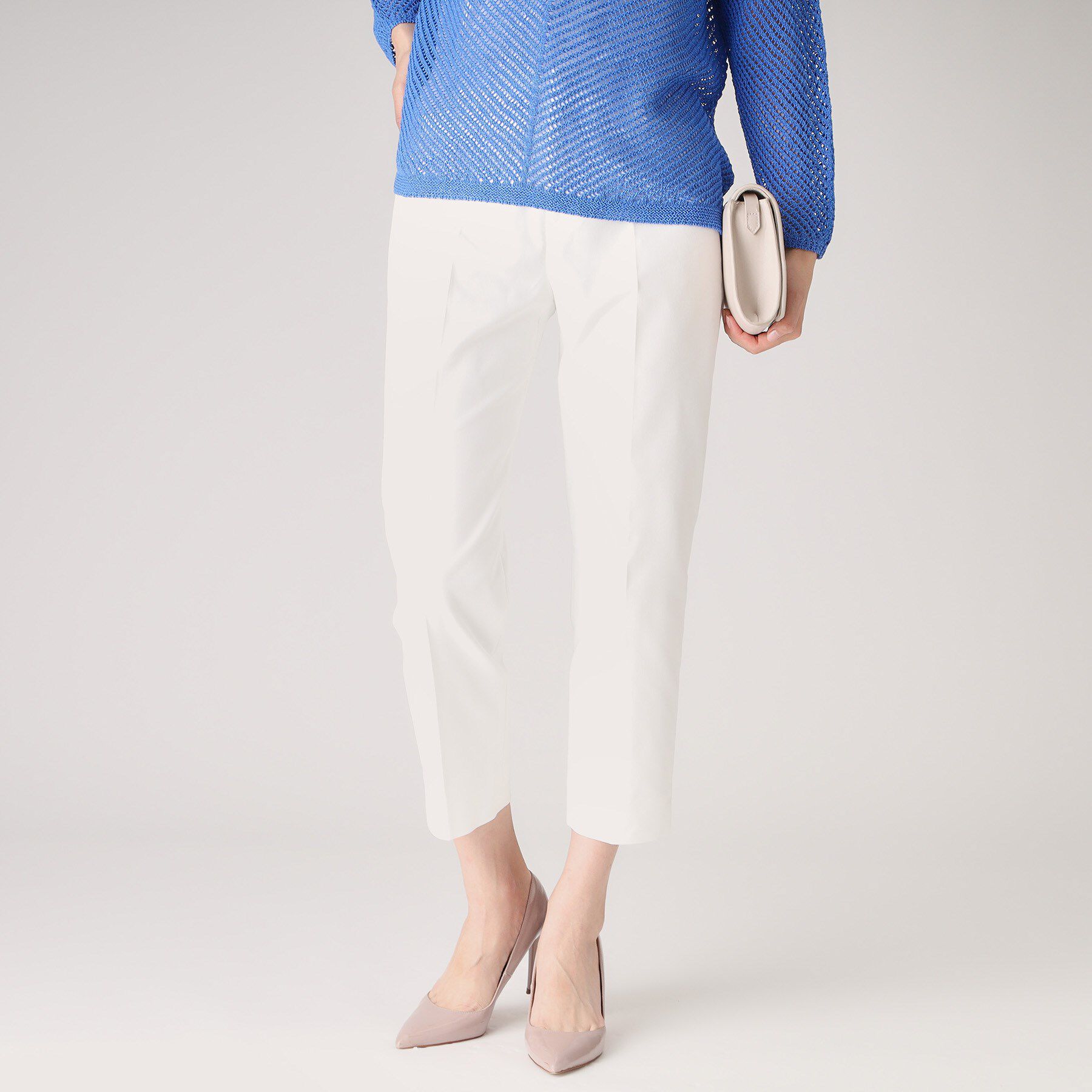 COUP DE CHANCE「【洗える】テーパードパンツ」|その他|ホワイト(001)