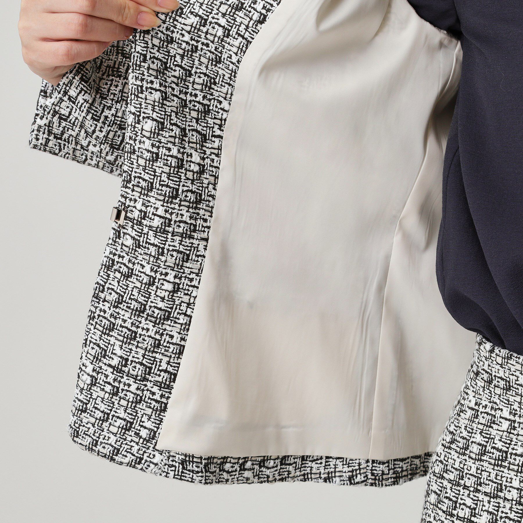 COUP DE CHANCE「【日本製／セットアップ可】ファンシーツィードのノーカラージャケット」|ノーカラージャケット|