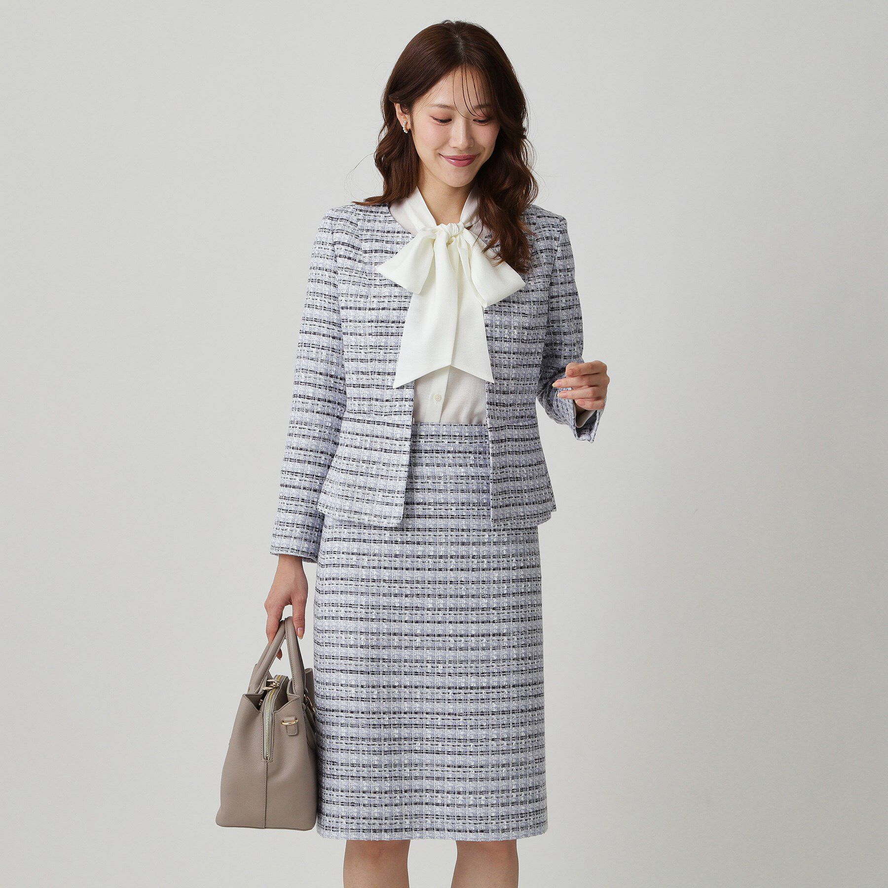 COUP DE CHANCE「【日本製／セットアップ】ファンシーツィードのセミAラインスカート」|スカート|