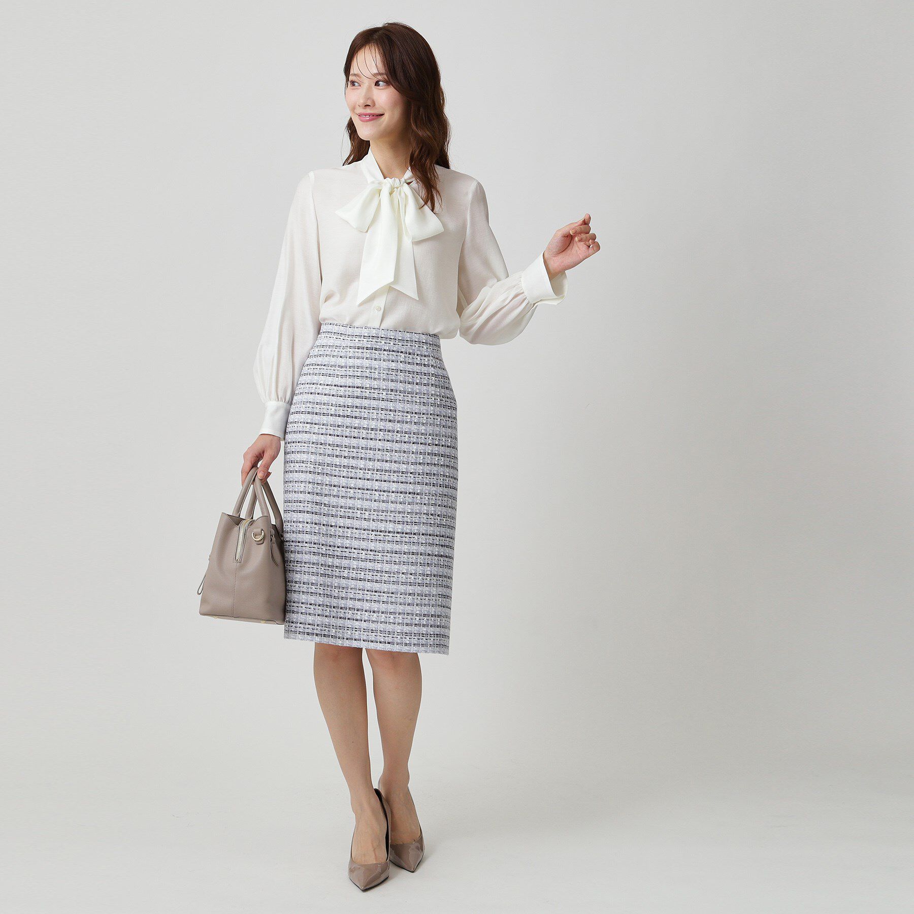 COUP DE CHANCE「【日本製／セットアップ】ファンシーツィードのセミAラインスカート」|スカート|