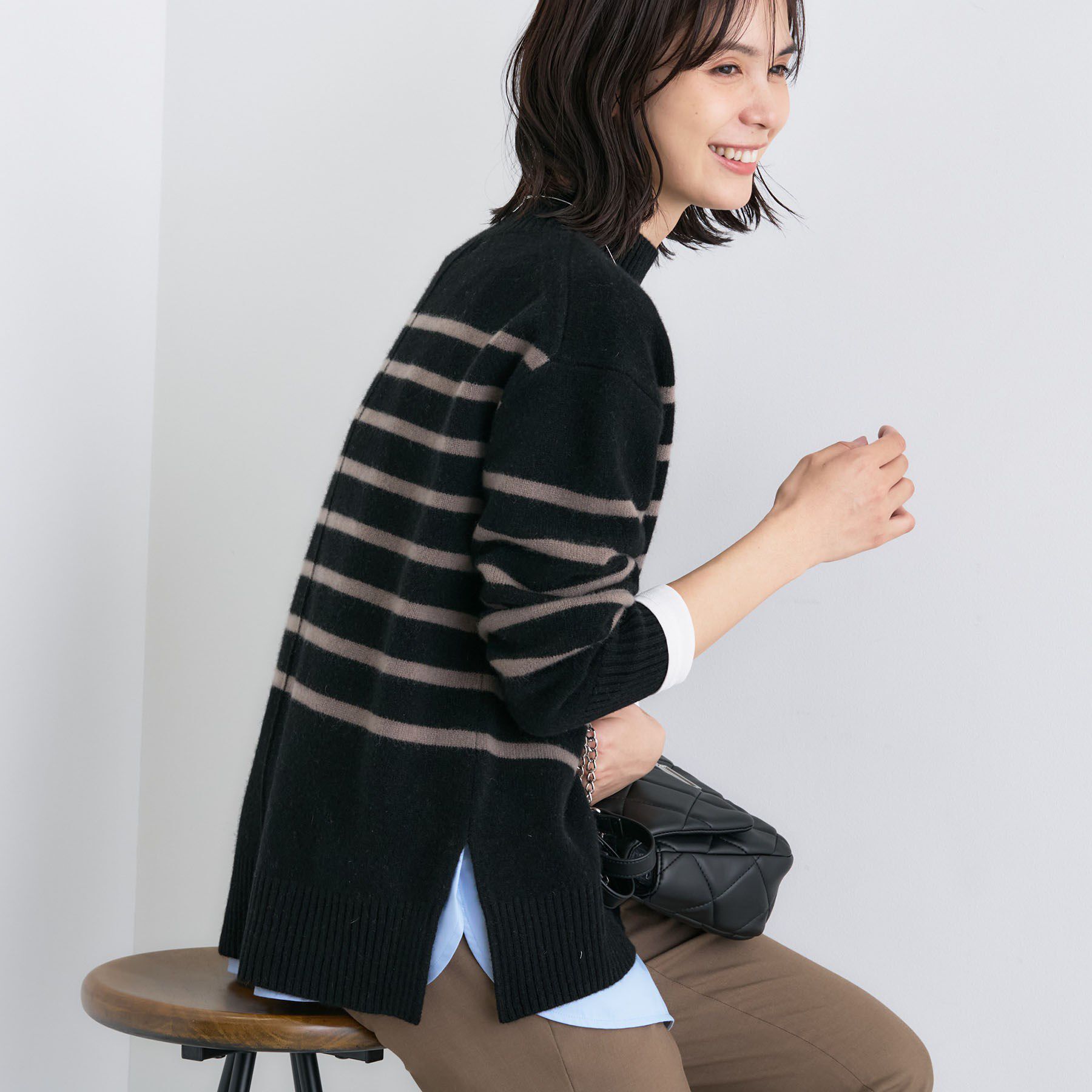 INDIVI「【冬ニット人気NO．1！／カシミヤ混】ミドルゲージハイネックニット」|ニット・セーター|