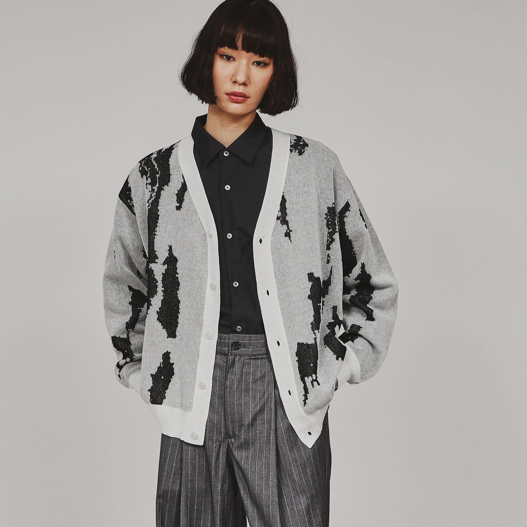 tk.TAKEO KIKUCHI「アブストラクトシアーカーディガン」|カーディガン|