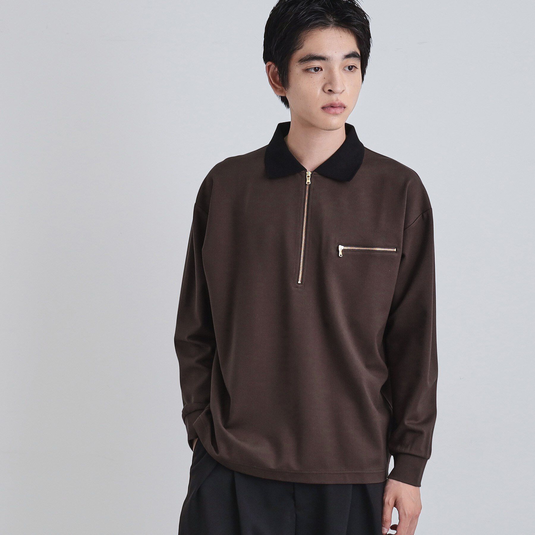 tk.TAKEO KIKUCHI「ポロ衿ハーフジップ」|ポロシャツ|