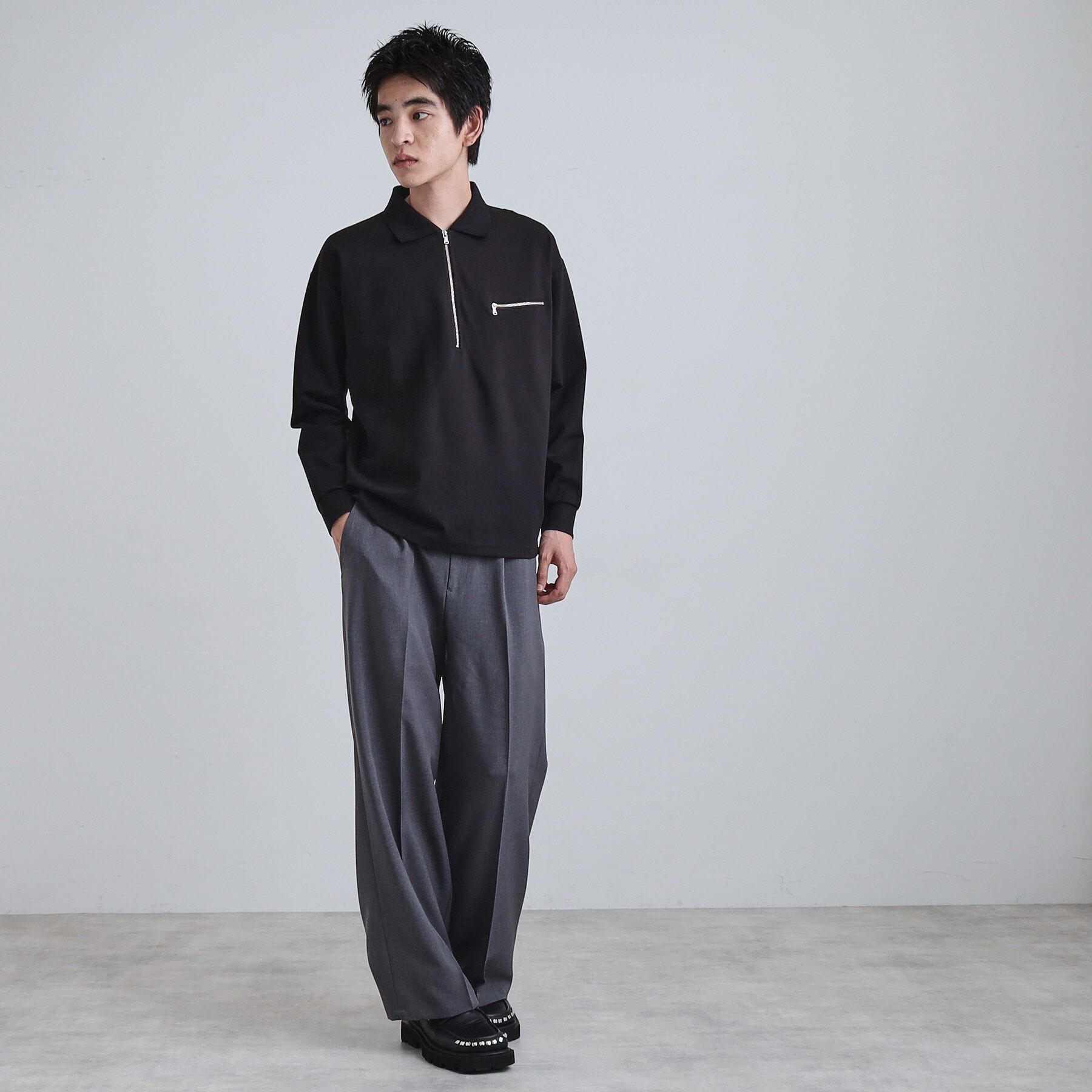 tk.TAKEO KIKUCHI「ポロ衿ハーフジップ」|ポロシャツ|