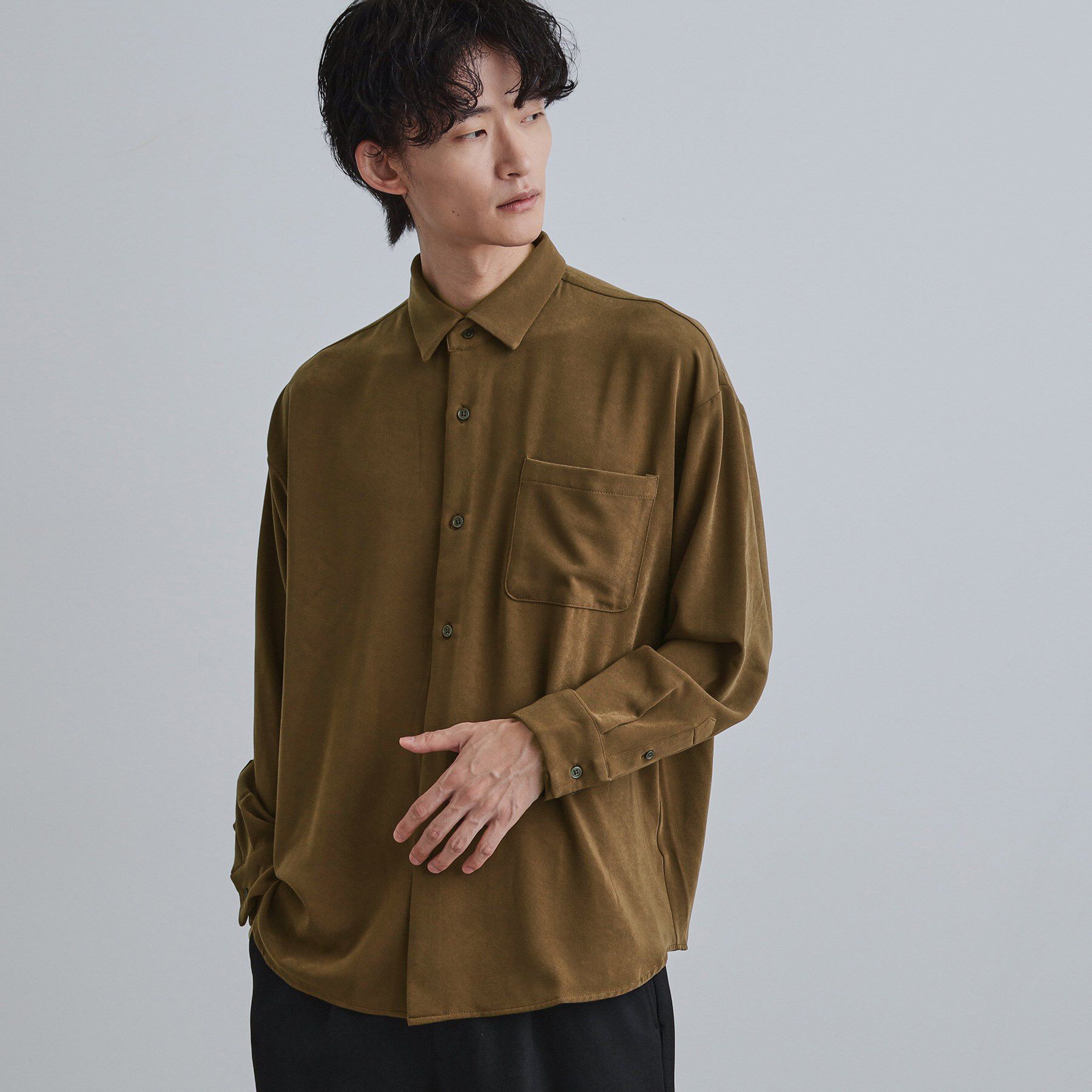 tk.TAKEO KIKUCHI「なめらかスウェードシャツ」|シャツ・ブラウス|モカブラウン(042