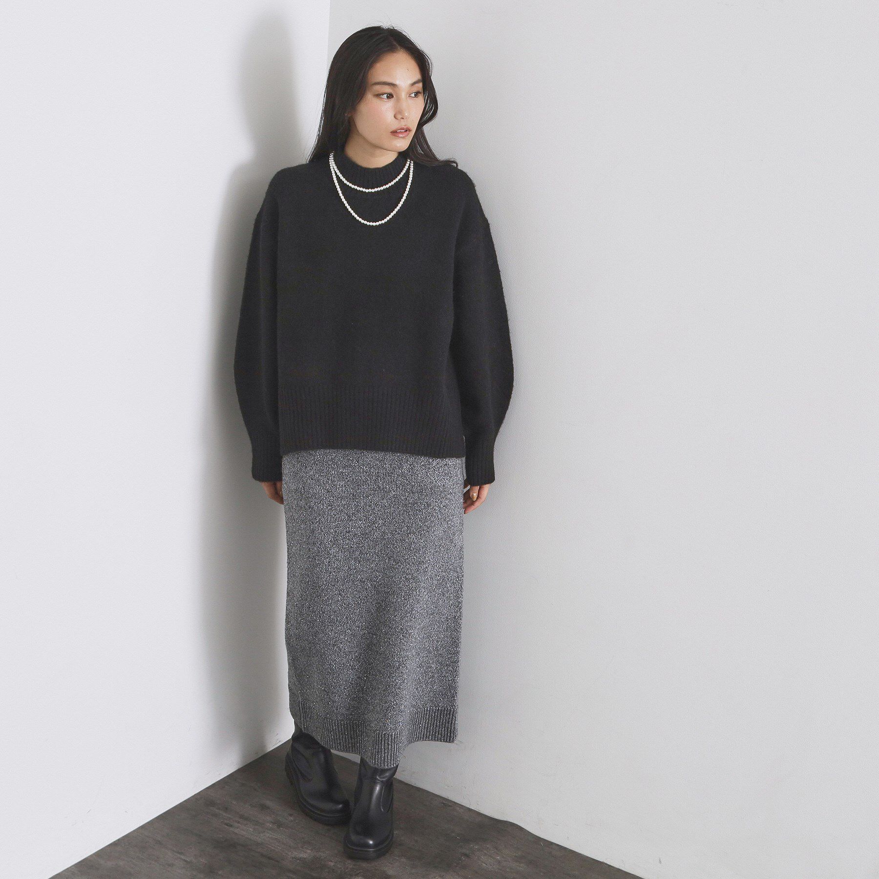 OPAQUE.CLIP「ふわふわハイネックニット【洗濯機OK】」|ニット・セーター|